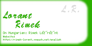 lorant rimek business card